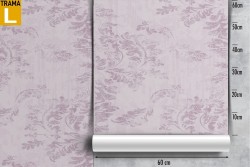 Carta da Parati foglie rosa stilizzate pattern raffinato.