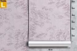 Wallpaper with stylized pink leaves pattern refined.