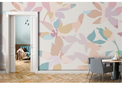 Wallpaper stylized leaves nature minimal pattern.