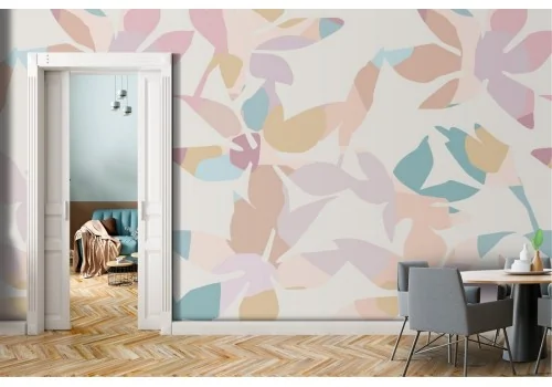 Wallpaper stylized leaves nature minimal pattern.