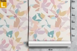 Carta da Parati foglie stilizzate natura minimal pattern.