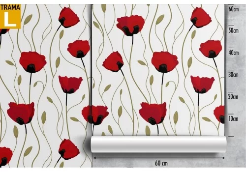 Red poppies pattern wallpaper. 2