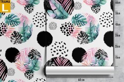 Modern polka dot wallpaper decoration.