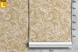 Carta da Parati rose stilizzate decorazione vintage raffinata.