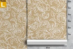 Stylized roses wallpaper vintage refined decoration.