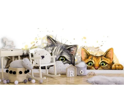 Children's Wallpaper Animal Cats Illustration