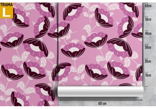 Wallpaper with stylized fuchsia flowers decoration pattern. 2