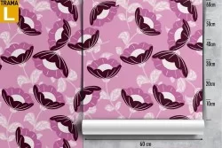 Wallpaper with stylized fuchsia flowers decoration pattern.