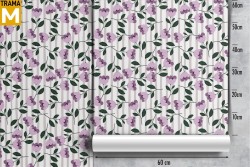 Carta da Parati Fiori Natura Righe e Onde