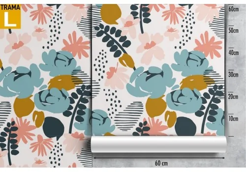 Antura pattern wallpaper with flowers and leaves. 2