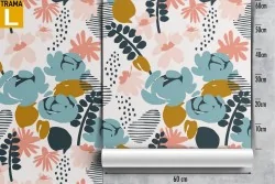 Antura pattern wallpaper with flowers and leaves.