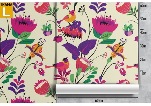 Vintage nature flowers wallpaper decoration. 2