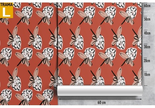 White stylized flower wallpaper pattern. 2
