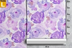 Violet flowers wallpaper decoration pattern.
