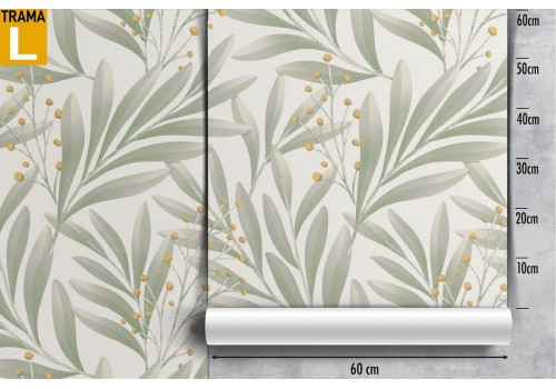 Refined nature green leaves wallpaper. 2