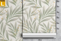 Refined nature green leaves wallpaper.