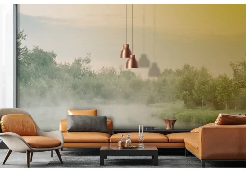 Carta da Parati paesaggio fiume tropicale con foresta 2