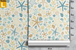 Wallpaper with sea nature pattern decoration.