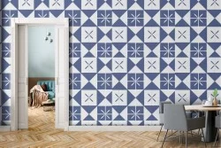 Carta da Parati pattern geometrico mattonelle vintage.