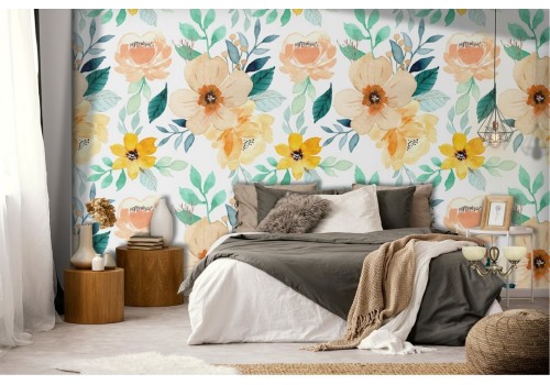 Wallpaper decoration flowers nature pattern.