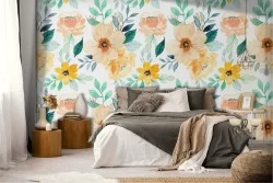 Wallpaper decoration flowers nature pattern.