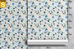 Children's Wallpaper with Stripes and Polka Dots