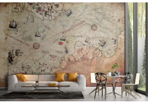 Carta da Parati mappa fantasia vintage