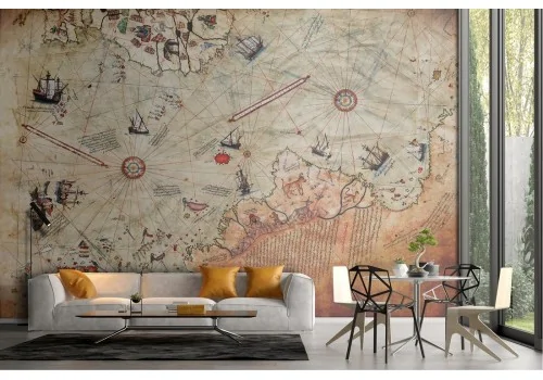 Carta da Parati mappa fantasia vintage