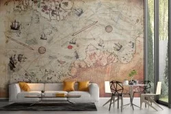 Vintage fantasy map wallpaper