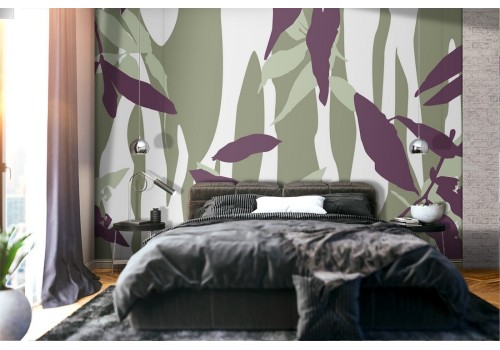 Modern design wallpaper nature leaves.