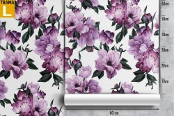 Carta da Parati fiori violetto pattern moderno natura.