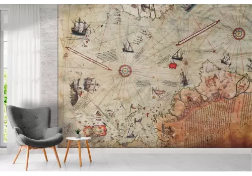 Carta da Parati mappa fantasia vintage 2