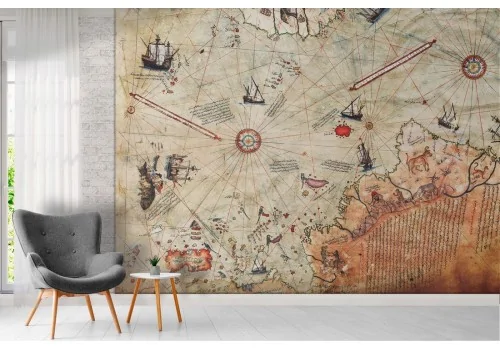 Carta da Parati mappa fantasia vintage 2