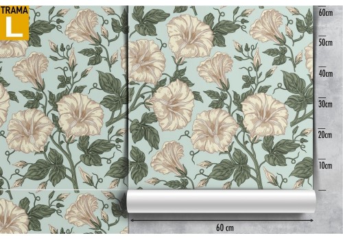 White flowers vintage pattern wallpaper. 2