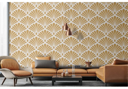 Art deco vintage geometric pattern wallpaper.
