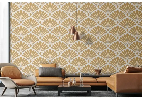 Art deco wallpaper with vintage geometric pattern.