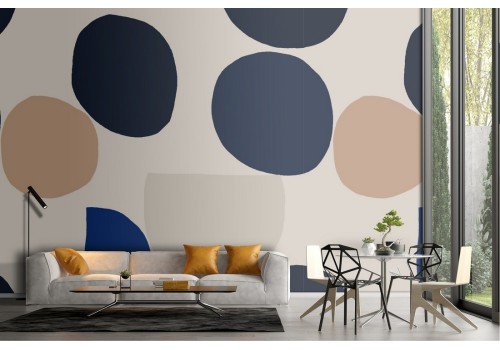 Vintage polka dot wallpaper decoration.