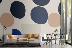 Vintage polka dot wallpaper decoration.