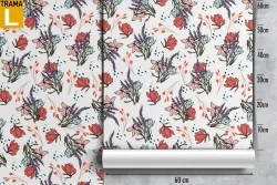 Carta da Parati rose rosse natura fiori pattern.