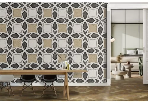 Carta da Parati decorazione geometrica vintage mosaico.