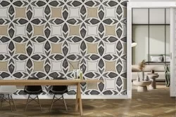 Carta da Parati decorazione geometrica vintage mosaico.