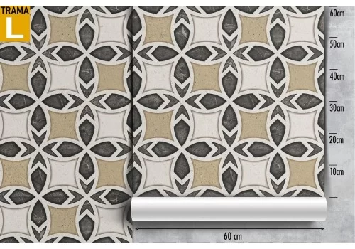 Carta da Parati decorazione geometrica vintage mosaico. 2