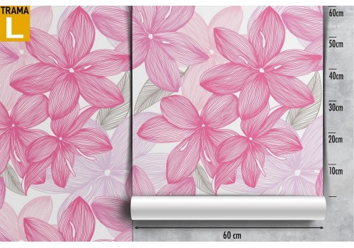 Carta da Parati foglie rosa grandi natura moderna. 2