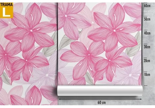 Carta da Parati foglie rosa grandi natura moderna. 2