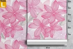 Carta da Parati foglie rosa grandi natura moderna.