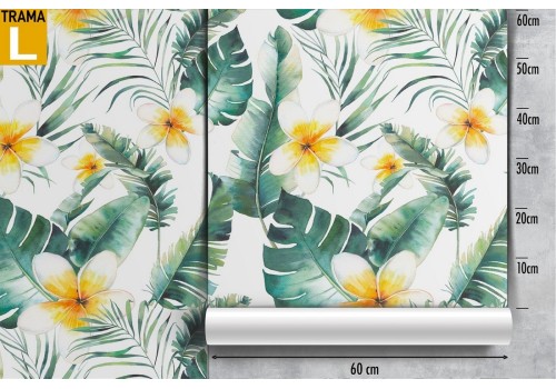Tropical flowers and leaves wallpaper pattern. 2