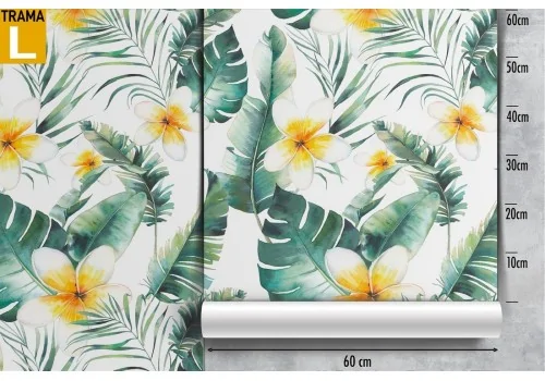 Tropical flowers and leaves wallpaper pattern. 2