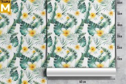 Carta da Parati Fiori Foglie Moderna