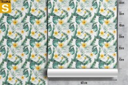 Wallpaper Design and Styles Flora and Fauna Flowers Leaves Modern