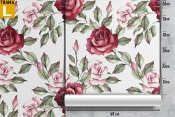 Carta da Parati fiori rose rosse natura pattern.